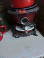 Antiek petroleumstel - roodbruin, gietijzer, 1 pits, Ophalen of Verzenden