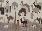 Handgeknoopt vintage kelim tapijt oosters animals 77x120cm, Huis en Inrichting, Stoffering | Tapijten en Kleden, 50 tot 100 cm
