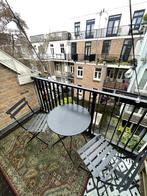 Frans Bistro balkon setje, tafel met twee klapstoelen, Huis en Inrichting, Stoelen, Ophalen, Twee, Zwart, Franse bistro