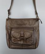 FOSSIL Leer Vintage Tas - Metallic Gold/Goud, Ophalen of Verzenden, Zo goed als nieuw, Overige kleuren, Overige typen