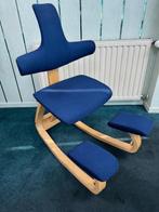 Varier (voorheen Stokke) Thatsit kniestoel met rug, Ophalen, Blauw, Zo goed als nieuw, Bureaustoel