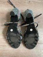 Zwarte Dansschoenen met Strass - Maat 41, Ophalen of Verzenden, Gedragen, Zwart, Dansschoenen