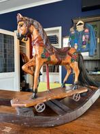 Schattige vintage hobbelpaard met paardenharen staart, Ophalen of Verzenden, Gebruikt