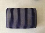 voetenbankje blauw schuin streep stof 34x24x13.5, Hout, Minder dan 50 cm, Minder dan 50 cm, Ophalen of Verzenden