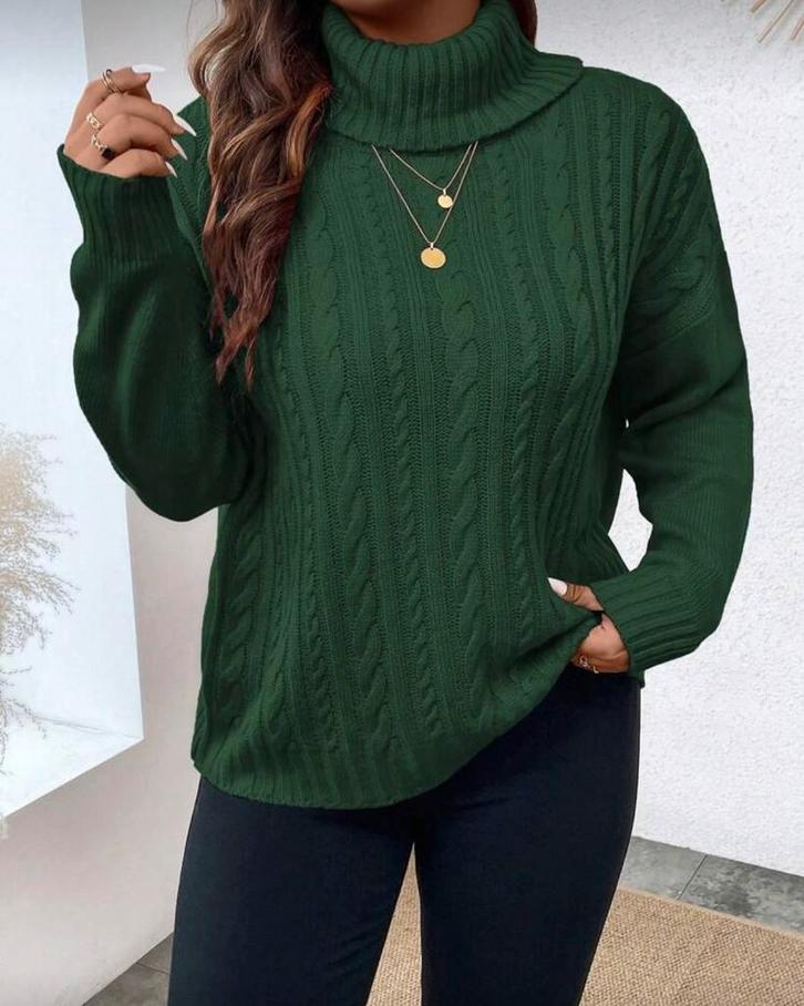 Trui Eva Donkergroen (44 tm 50), Kleding | Dames, Grote Maten, Nieuw, Trui of Vest, Groen, Verzenden