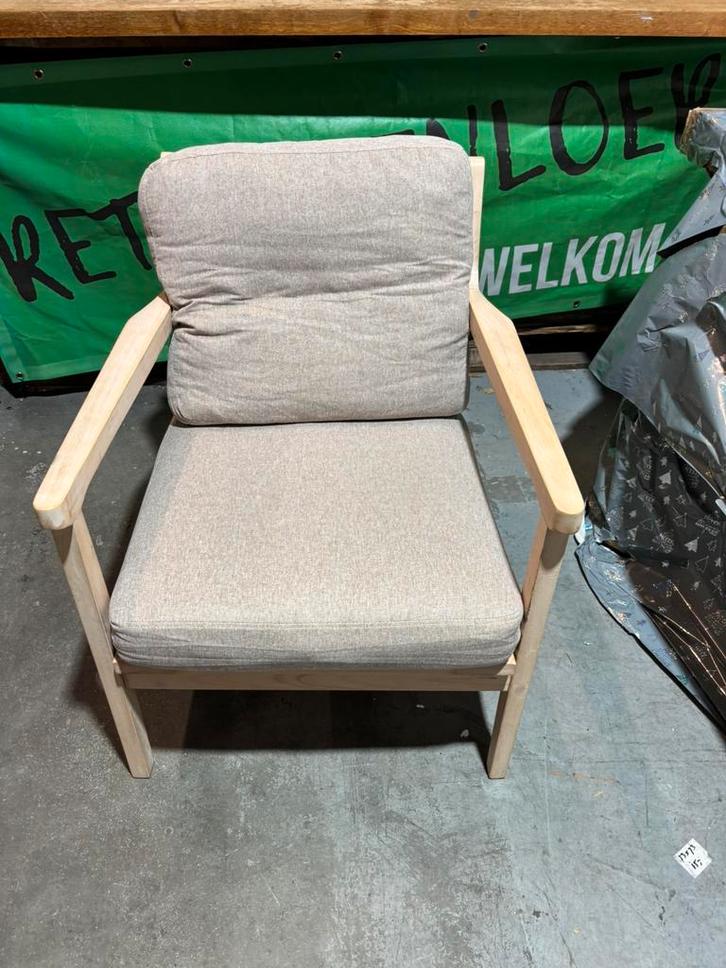 Arm stoel gestoffeerde kamerstoel nieuw beige, Huis en Inrichting, Stoelen, Nieuw, Eén, Ophalen