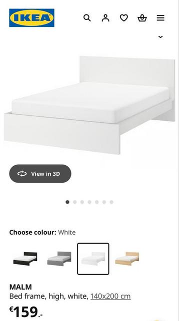 MALM Bedframe + LONSET Lattenbodem 140x200 - afbeelding 3