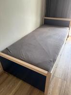 1 persoons houten bed met opberglades, Ophalen, Gebruikt, 90 cm, Eenpersoons