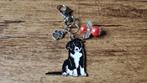 Sleutelhanger groot Border collie emaille met guardian angel, Verzenden, Nieuw, Dier of Natuur