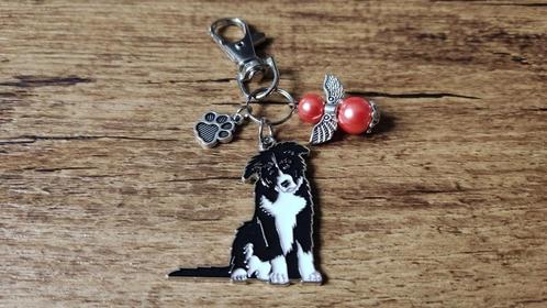Sleutelhanger groot Border collie emaille met guardian angel, Verzamelen, Sleutelhangers, Nieuw, Dier of Natuur, Verzenden