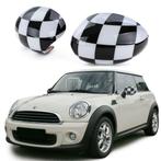 Checkered spiegelkappen voor Mini R55 R56 R57 R58 R59 R60, Verzenden