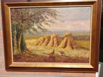 Landschap met fazanten en korenschoven - J Kuiper, Ophalen of Verzenden