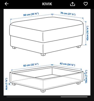 Poef van ikea kivik in lichtgrijs - afbeelding 7