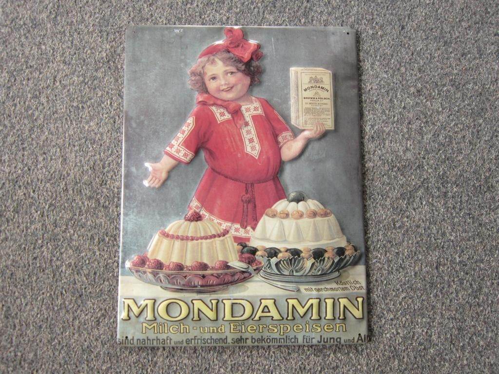 MONDAMIN BLIKKEN RECLAMEBORD, Ophalen, Zo goed als nieuw, Reclamebord