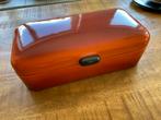 Prachtige emaille oranje rood broodtrommel retro vintage, Ophalen