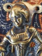 Mooie antieke deurklopper uit Engeland met een vrouw 9,5 cm., Ophalen of Verzenden, Koper