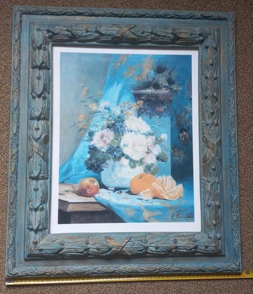 Ingelijste poster: Stilleven van rozen en sinasappel, Antiek en Kunst, Kunst | Schilderijen | Klassiek, Ophalen of Verzenden