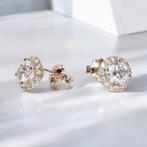 Oorbellen Yellow Gold Labgrown Diamonds 18K 2.50 Carat CVD, Ophalen of Verzenden, Zo goed als nieuw, Knopjes of Stekers, Goud