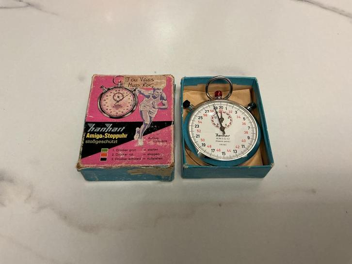 Vintage Hanhart Amigo Stopwatch, Antiek en Kunst, Antiek | Klokken, Ophalen of Verzenden