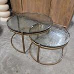 Ronde Salontafel Cleo Gegoten glas en ijzer van Richmond, Huis en Inrichting, Ophalen, 50 tot 100 cm, ., Rond