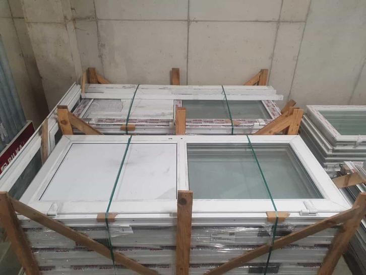 Partij | Kunststof Kozijnen, Doe-het-zelf en Verbouw, Kozijnen en Schuifpuien, Nieuw, Raamkozijn, Kunststof, 75 tot 150 cm, Inclusief glas