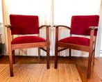 2 eiken stoelen met suede bekleding, Huis en Inrichting, Stoelen, Ophalen, Twee, Bruin, Zo goed als nieuw