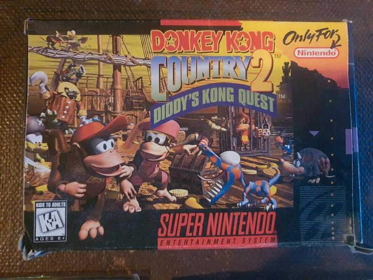Diddy's kong quest (donkey kong country 2) (USA) (compleet), Spelcomputers en Games, Games | Nintendo Super NES, Zo goed als nieuw