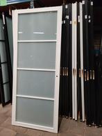 93x231,5cm binnendeur opdek L Staal look wit mat glas SK42, 80 tot 100 cm, 215 cm of meer, Glas, Binnendeur