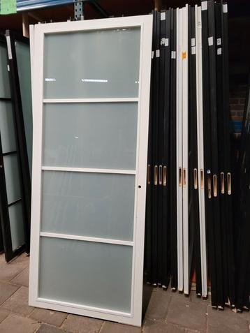 93x231,5cm binnendeur opdek L Staal look wit mat glas SK42 beschikbaar voor biedingen