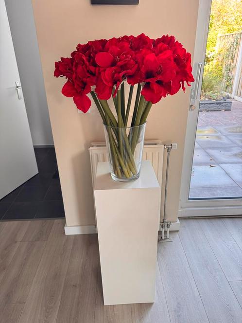 18 Zijdebloemen Amaryllis Rood, Huis en Inrichting, Woonaccessoires | Kunstplanten en Kunstbloemen, Zo goed als nieuw, Binnen