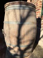 Authentiek Frans Houten Wijnvat Regenton - 75 Liter, Tuin en Terras, Regentonnen, 75 tot 150 liter, Ophalen, Zo goed als nieuw