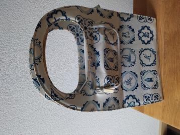 basil handige fietstas met delfts blauwe print beschikbaar voor biedingen