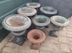 7 Gietijzeren tuinvazen of bloempotten brocante, Ophalen, Gebruikt
