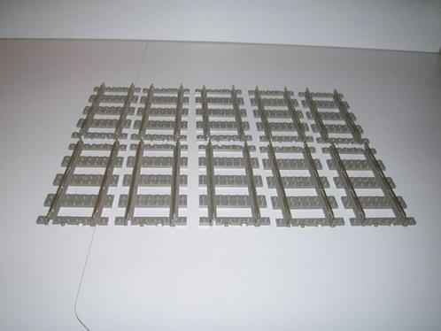 10 LEGO 4515 9volt Rails Recht GRIJS in perfecte staat!!, Kinderen en Baby's, Speelgoed | Duplo en Lego, Zo goed als nieuw, Lego
