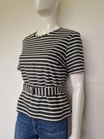 Vanilia top sensual. Mt. 38, Antraciet/wit gestreept., Maat 38/40 (M), Overige kleuren, Verhip-vintage.nl, Nieuw