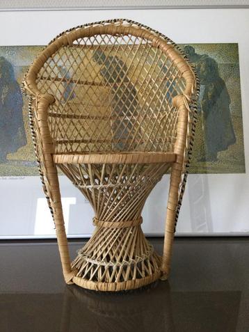 Rotan rieten pauwenstoel - "king chair" stijl - pop/planten beschikbaar voor biedingen