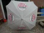 oude AMSTEL Lite parasol ; doosnee 140 cm., Tuin en Terras, Parasols, Ophalen of Verzenden, Gebruikt, 1 tot 2 meter, Stokparasol