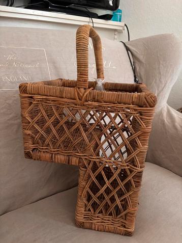 Riviera Maison trapmand / tweedelige wicker-mand met handvat beschikbaar voor biedingen