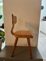 Vintage Kleuterstoel - Houten Schoolstoel, Ophalen, Gebruikt, Bruin, Eén