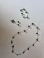 Sieraden set groen, Met hanger, Gebruikt, Ophalen of Verzenden, Steen of Mineraal