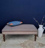 Grote landelijke vintage hocker, voetenbank, bankje, ottoman, Ophalen, Hout, Minder dan 50 cm, Brocante vintage landelijk