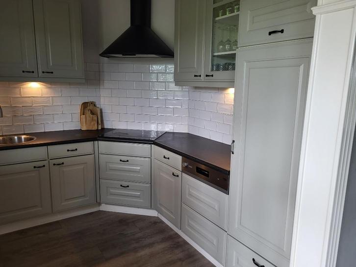 Hoek keuken, Huis en Inrichting, Keuken | Complete keukens, Gebruikt, Hoekkeuken, Grijs, Kunststof, Ophalen