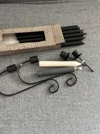 Set zwart metalen kaarsenhouders, Huis en Inrichting, Woonaccessoires | Kandelaars en Kaarsen, Zwart, Ophalen of Verzenden, Zo goed als nieuw