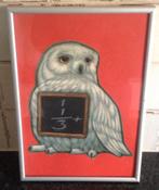 VIJF VERSCHILLENDE UILEN ( INGELIJST ) ZIE DE FOTO'S, Ophalen of Verzenden, Minder dan 50 cm, Schilderij, Minder dan 50 cm