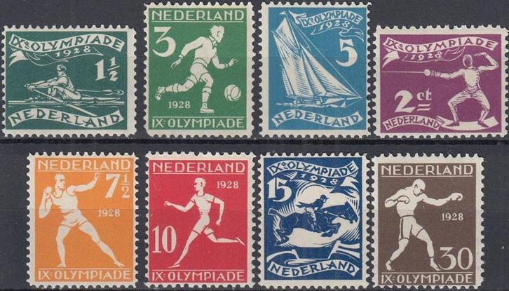 Nederland - 1928 - Olympiade Amsterdam- NVPH-212 t/m 219 - P, Postzegels en Munten, Postzegels | Nederland, Postfris, T/m 1940