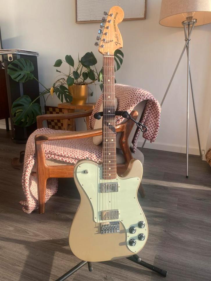 Fender Chris Shiflett Telecaster Deluxe Shoreline Gold, Muziek en Instrumenten, Snaarinstrumenten | Gitaren | Elektrisch, Zo goed als nieuw