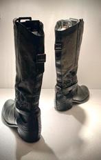 Replay design stoere hoge dames laarzen leer + luxe stof 41, Hoge laarzen, Zwart, Replay, Ophalen of Verzenden