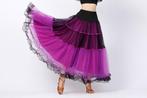 Paars zwarte flamenco rok dans kleding ballroom waltz dames, Nieuw, Kleding, Verzenden