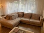 Hoekbank zand/beige met hocker, Huis en Inrichting, Ophalen, 250 tot 300 cm, Hoekbank, Vierpersoons of meer