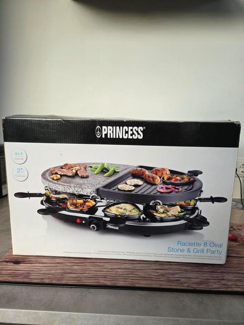 Princess 162710 Raclette 8 Oval Stone & Grill Party, Witgoed en Apparatuur, Gourmetstellen, Nieuw, 8 personen of meer, Ophalen